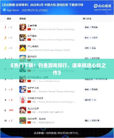 《热门下载！钓鱼游戏排行，速来挑选心仪之作》